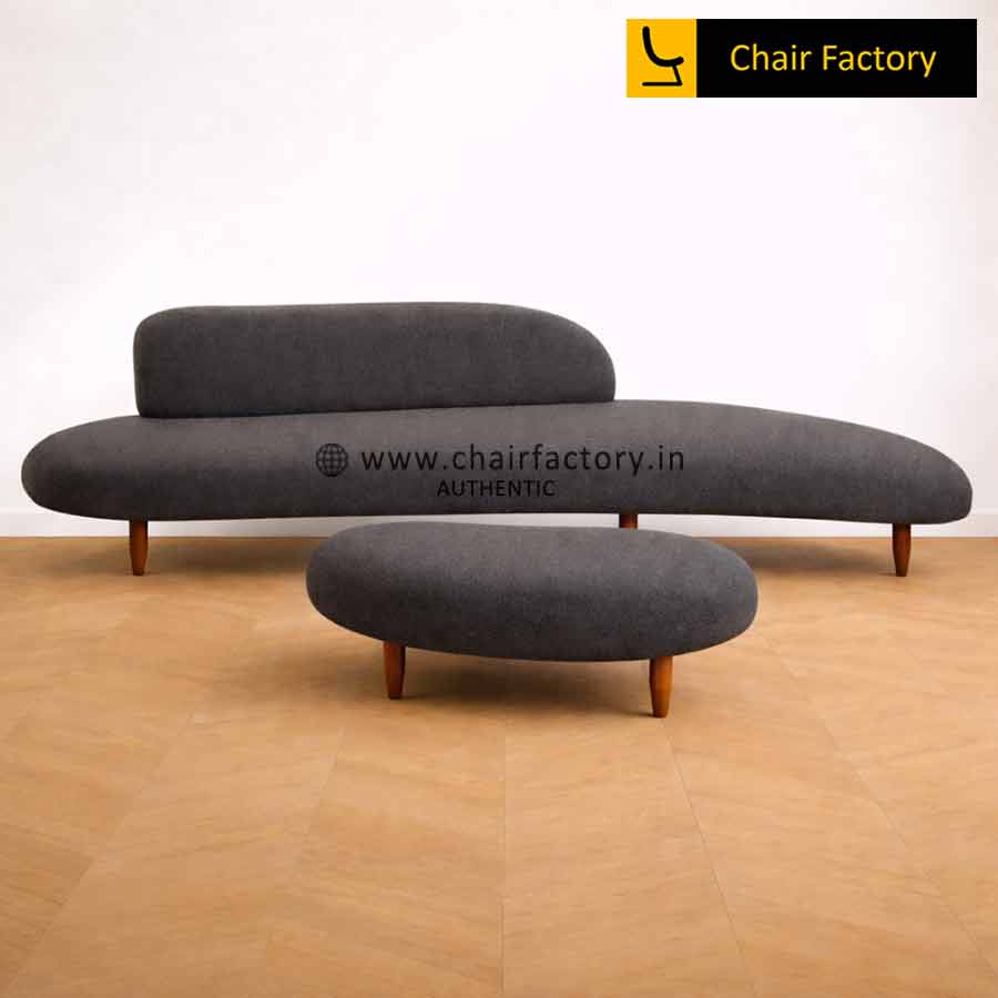 Charcoal Falkenberg Designer Sofa With Ottoman